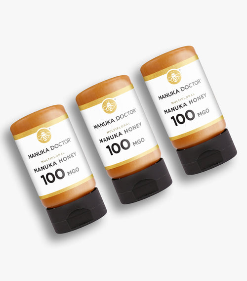 Trio Pack - 100 MGO Squeezy Manuka Honey 300g - MultiFloral
